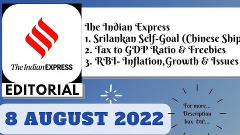 8th August  2022 | Gargi Classes The Indian Express Editorials and Ideas Analysis | By R.K. Lata