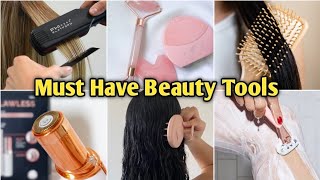 10 Beauty Tools That Every Girl Must Have✨| Guasha, Straightner, Scalp Massager etc