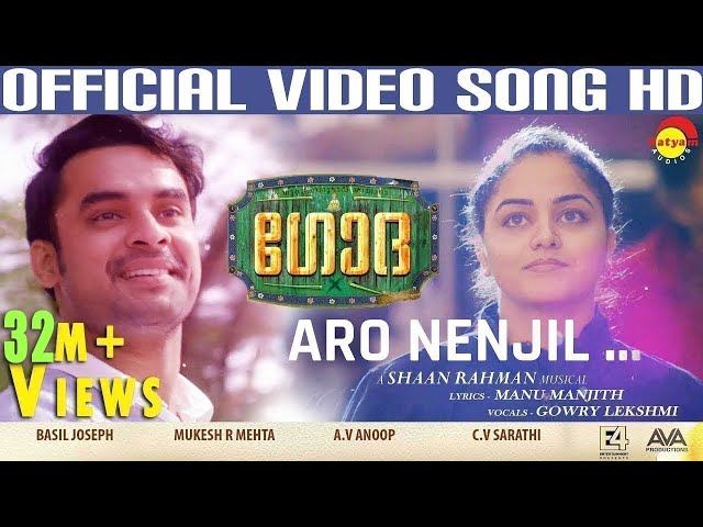 Aaro Nenjil Video Song with Lyrics | Godha Official | Tovino Thomas | Wamiqa Gabbi | Shaan Rahman class=