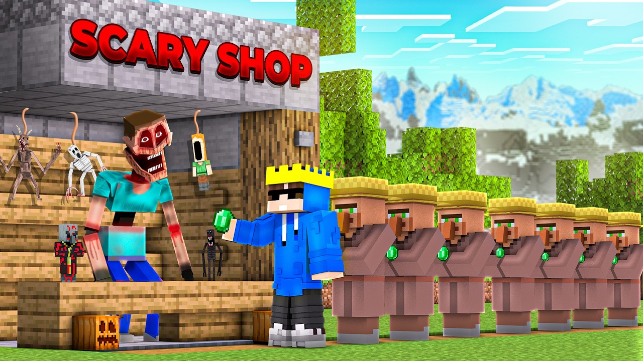 I Opened a SCARY MONSTER Shop In Minecraft!