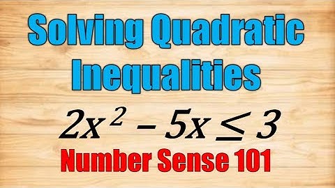 Solving Quadratic Inequalities