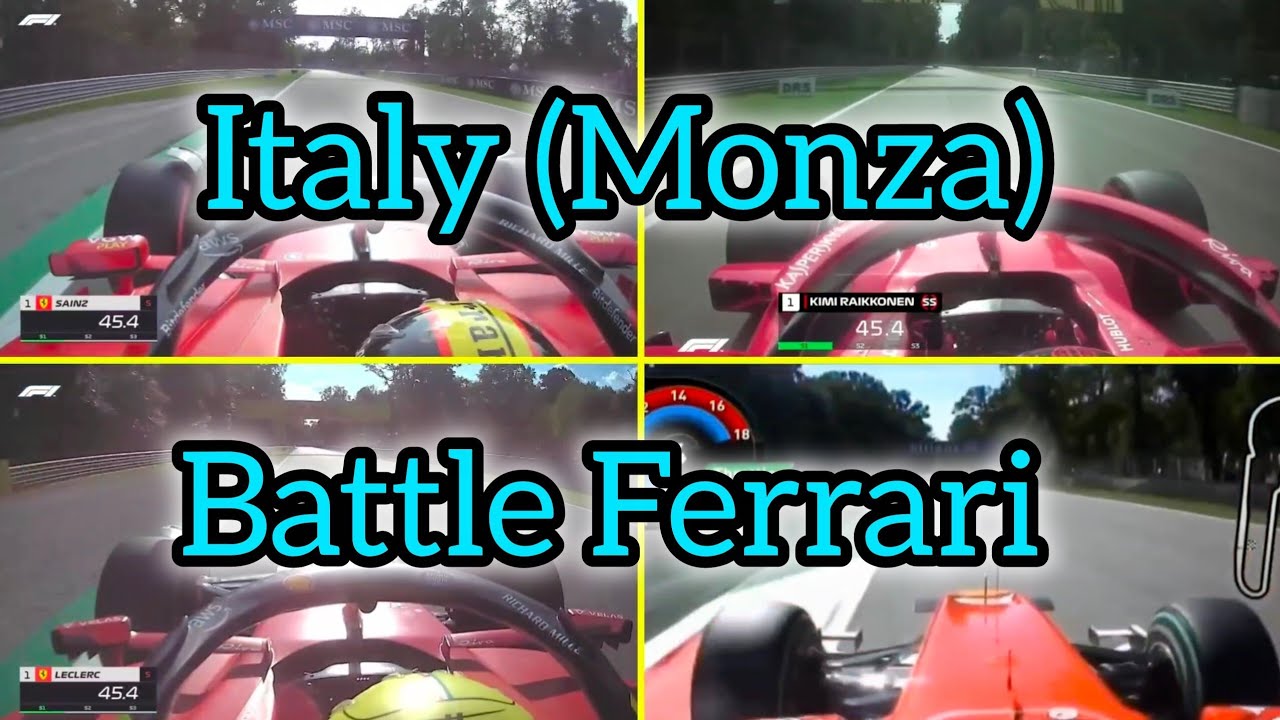 F1.  GP Italy.  Monza.  (Leclerc. Sainz. Alonso. Raikkonen)
