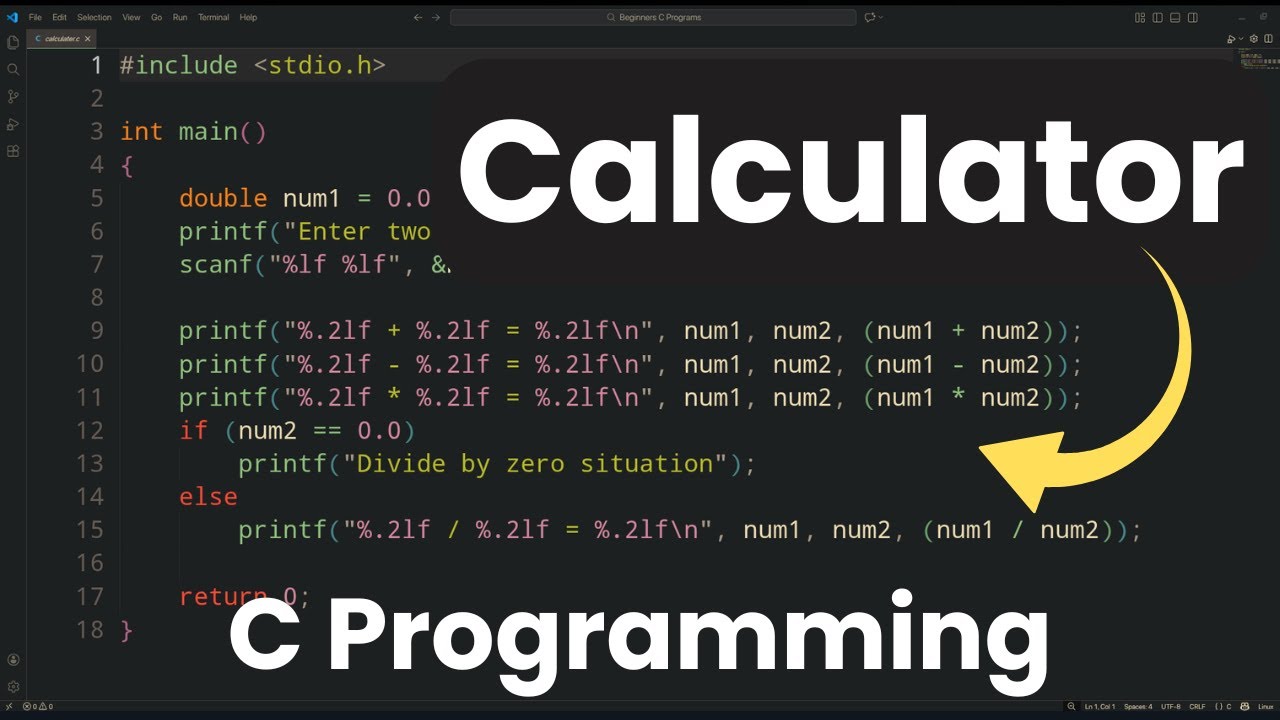 How to Create a Simple Calculator using C Programming Language - YouTube