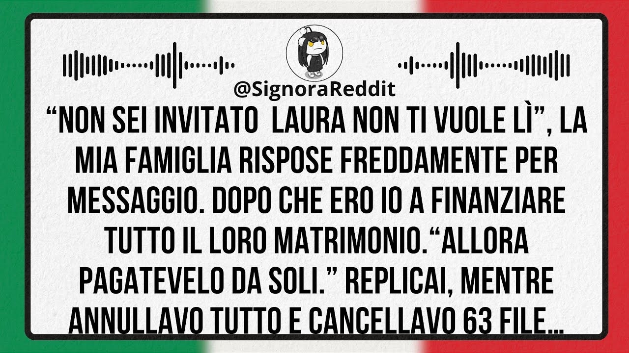 “Non sei invitato. Laura non ti vuole lì”, la mia famiglia mi mandò un messaggio freddo dopo.