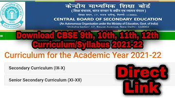 Download CBSE 9th, 10th, 11th and 12th curriculum 2021-22 | download cbse 9th-12th syllabus 2021-22