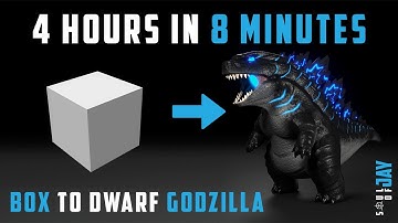 Dwarf Godzilla ( King of Monsters ) 3D Modeling Time laps - 4 hours in 8 minutes
