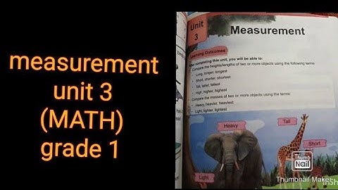 grade 1 math/unit 3/measurement