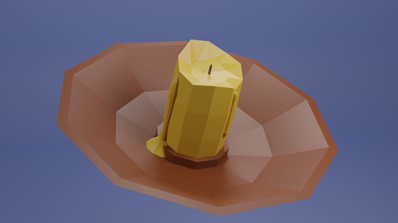3D Model of a Low Poly Candle in Blender YouTube