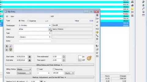 Timeslips Assign Tasks Expenses by Matter