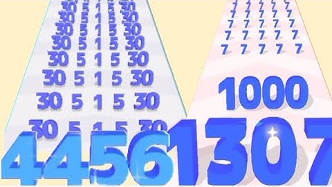 9 Minutes  Super Satisfying Math Games - Number Merge Vs Number Master Merge Run