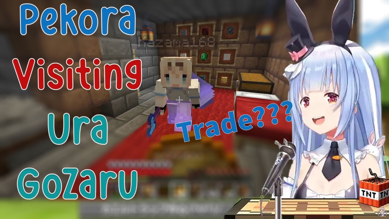 Pekora Visiting Ura Gozaru to Trade or to Learn How To Pass The Security?!! in Minecraft!!