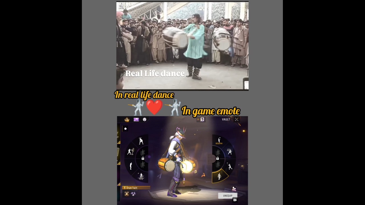 new emote in freefire vs real life dance 