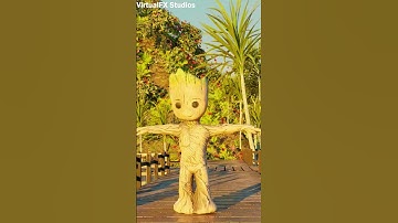 Groot 3d Animation Scene In Blender 3d | #shorts