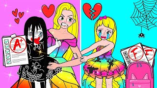 [🐾paper diy🐾] Poor Rapunzel vs Rich Mother and Daughter | Rapunzel Family Compilation 놀이 종이