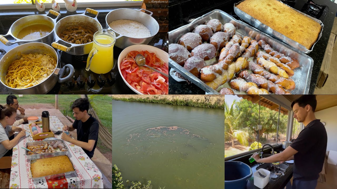 Final de semana com muita coisa boa/ Almoção caprichado/ Fiz Rosca frita e bolo para o lanche😋