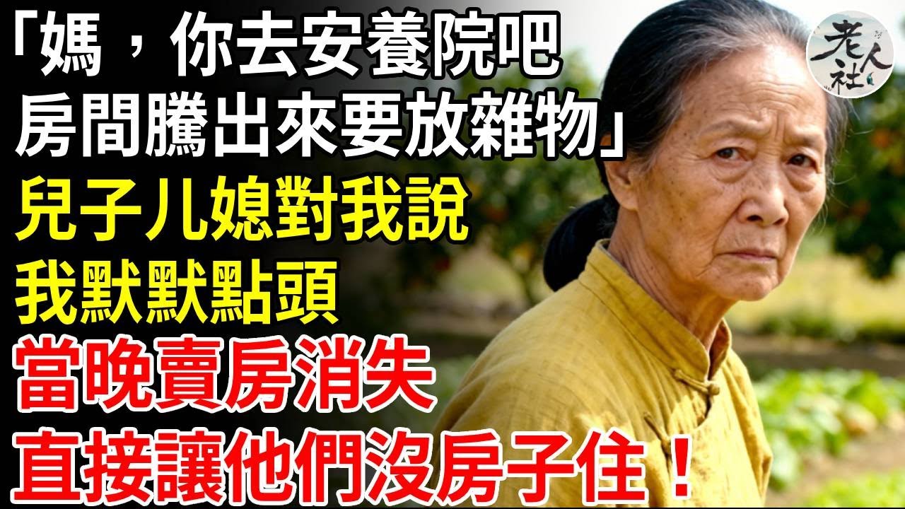 「媽你去安養院吧，房子騰出來要放雜物」，兒子媳婦對我說，我沒鬧，騰房是吧？我直接賣房消失，讓你們沒房子住！#養老#退休金#不肖子孫#老年生活#老人社