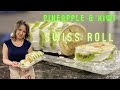 Tropical Fruit Roulette (Pineapple &amp; Kiwi Swiss Roll)