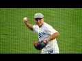 Boxer Gennady Golovkin Part 2, First Pitch at Dodgers 7-12-14 Nice Pitches in Warmups