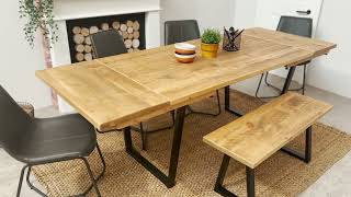 Boston 6-10 Seater Extendable Dining Set with Chairs and Bench | Grain & Frame