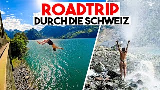 Thumbnail for N*CKT-Dusche in TRAUM-Wasserfall! & Brückenspringen mit meiner Freundin! | Schweiz Roadtrip 🇨🇭