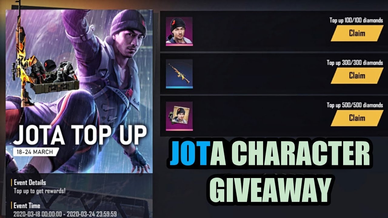 JOTA CHARACTER GIVEAWAY | FREE FIRE LIVE | 300K SUBSCRIBERS SPECIAL CELEBRATIONS
