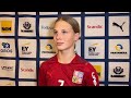 Valentýna Zerzánová po zápase na EFT 2022 proti Švédsku