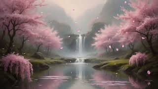 Magical Pink Cherry Blossom Waterfall Loop 4K screenshot 4