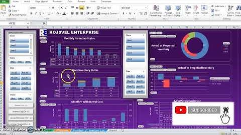 #Excel #Inventorymanagement How to create Inventory Management Dashboard using Excel Part 1