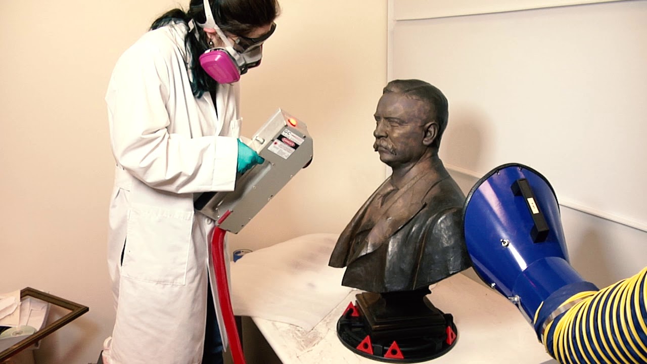 Laser Cleaning a Bust of Theodore Roosevelt YouTube