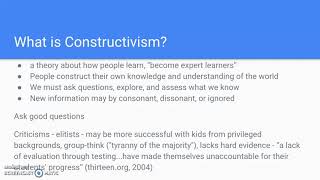 TE 600 Module 3 Constructivism