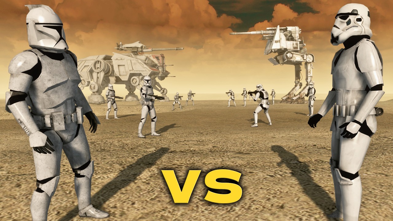 CLONES VS STORMTROOPERS! Galactic Republic vs Galactic Empire | Star Wars Cinematic Battle (4K)