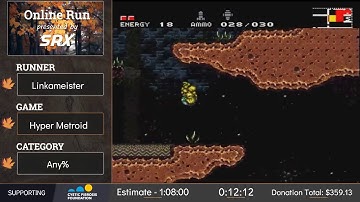 SRX Fall 2017: Hyper Metroid - Any% by Linkameister in 01:12:15