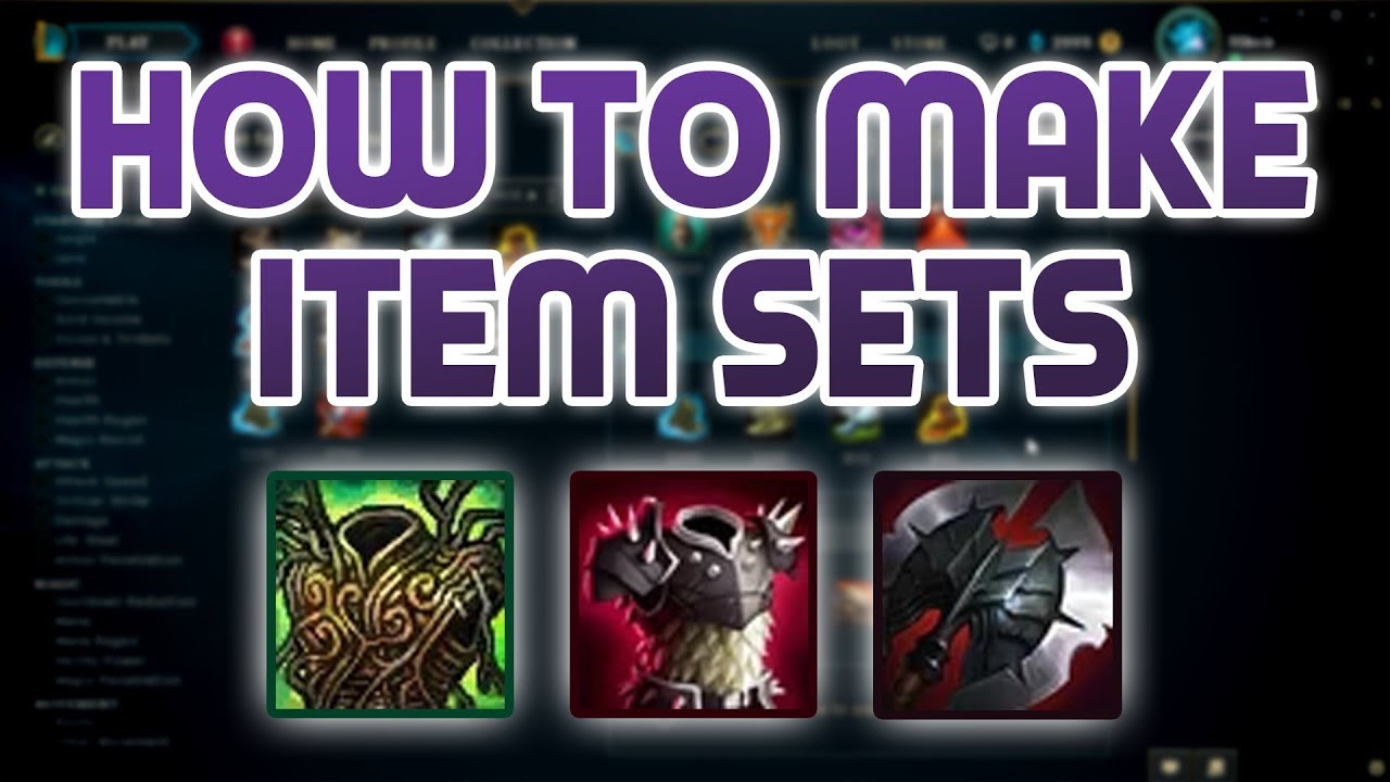 How To Make Item Sets YouTube