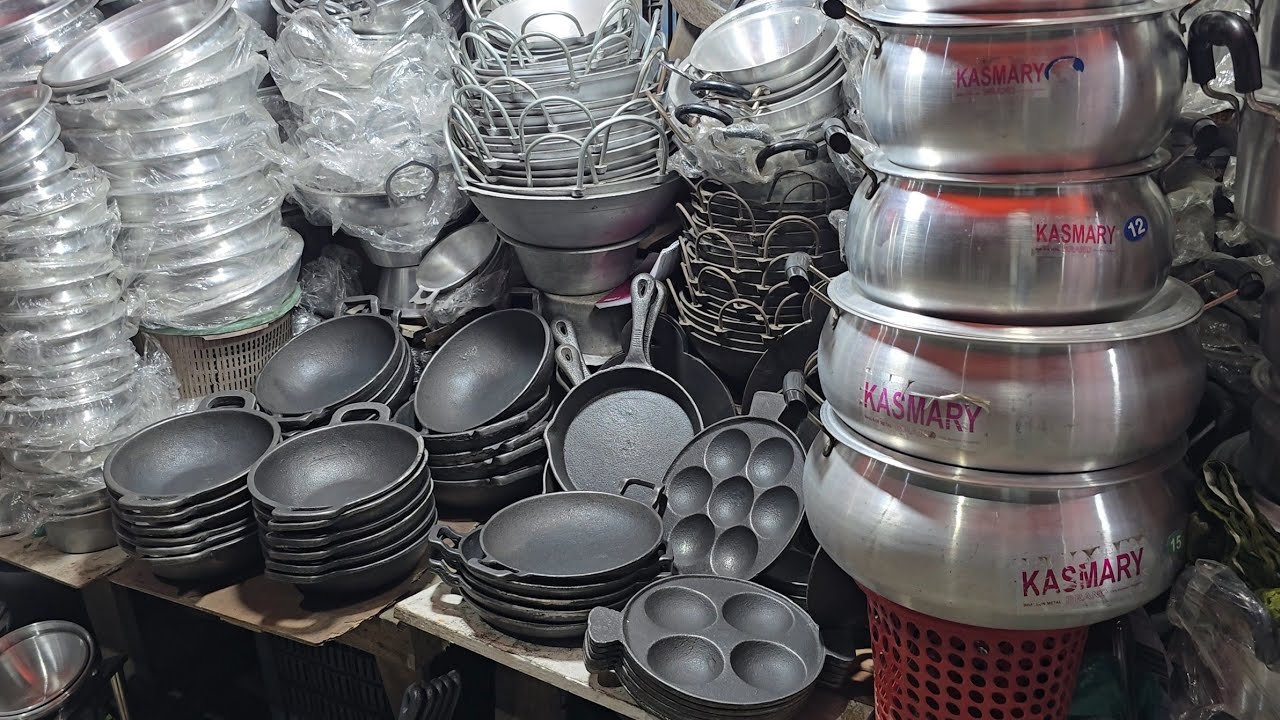 Новый рынок Дакки 100+ Оригинальный чугунный набор питхи Taka, Roti Tawa, Karai, Hari Patil.