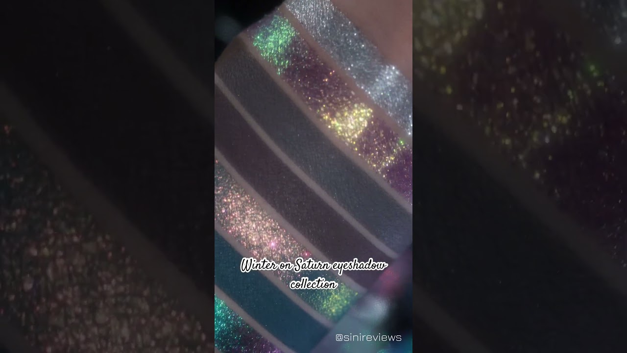 Swatches of the entire Winter on Saturn eyeshadow collection 