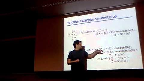Compilers 4/22/14 pointer analysis, data flow analysis, lattices