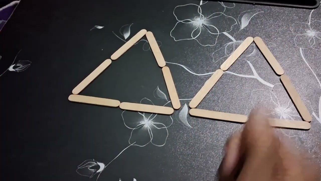 Make 4 triangle by stick