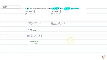 If `theta` is the angle between two vectors ` - gt a` and ` - gt b` , then ` - gt adot - gt bgeq...