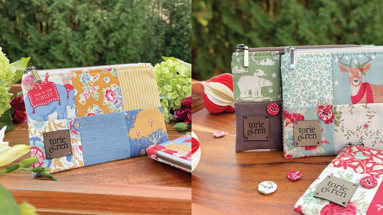 Scrap Friendly Patchwork Zipper Pouches | Detailed Sewing Tutorial ...