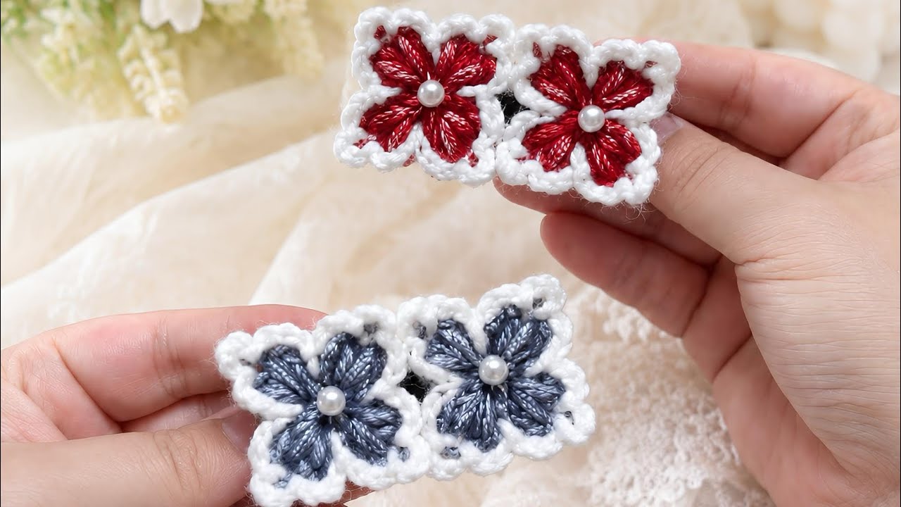 Easy Crochet Vintage Flower Hair Clip 🌸 | Beginner-Friendly DIY