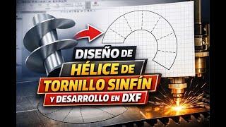 hélice de tornillo sinfín - Screw flight design in SolidWorks + DXF flat pattern