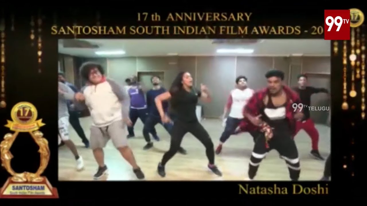 Natasha Doshi Dance Practice | 17th Anniversary Santosham Awards 2019 | 99TV