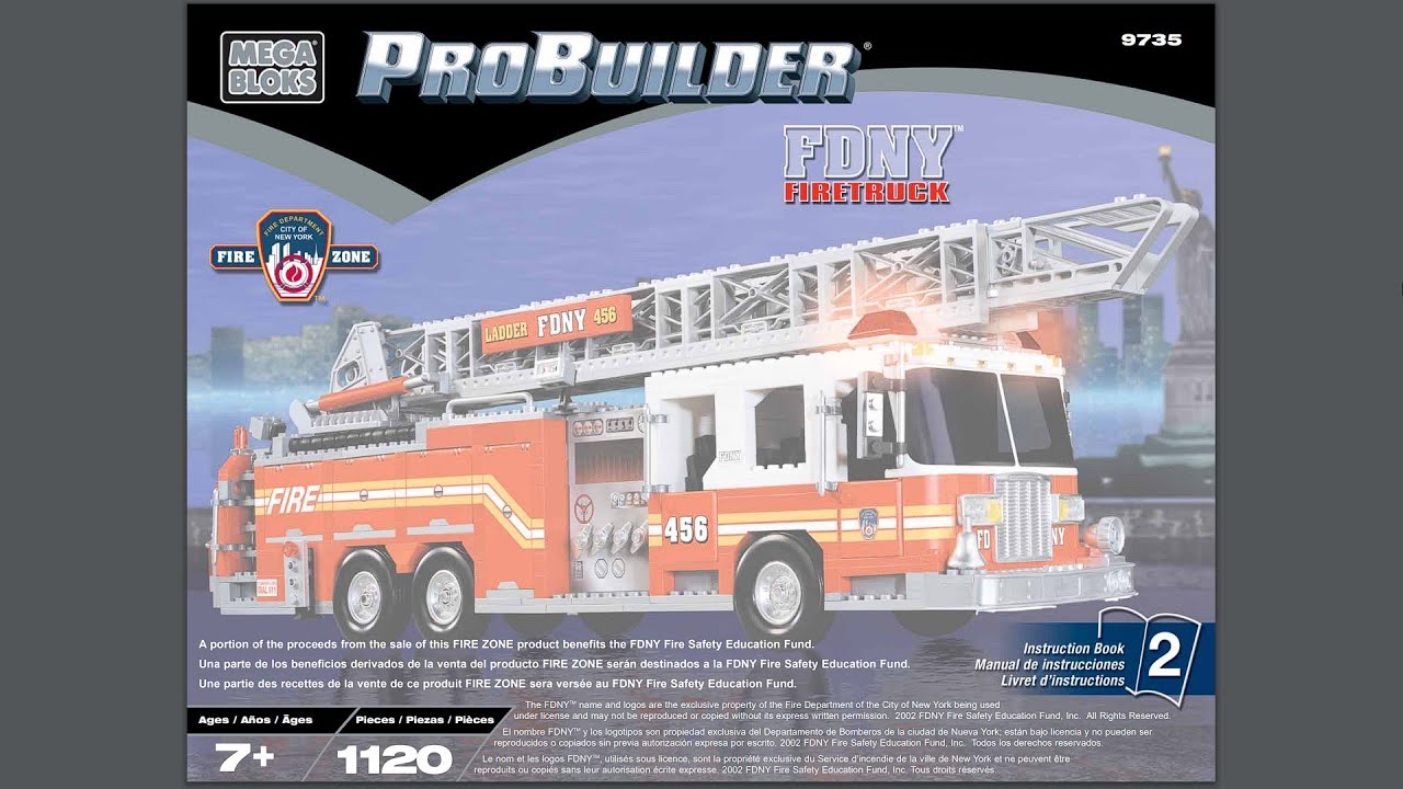 FDNY Firetruck Instructions Probuilder Bauanleitung 9735 MEGA 