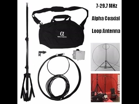 7 to 29.7MHz Coaxial Alpha Loop Antenna demonstration