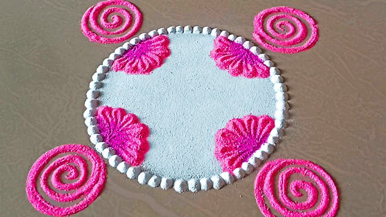 Rangoli designs | Two color rangoli design | रांगोळी डिझाईन | kolam ...