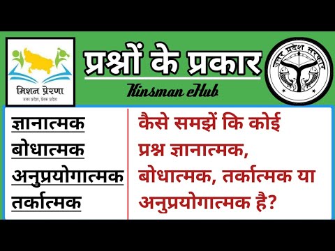 प्रश्नों के प्रकार, बोधात्मक,ज्ञानात्मक अनुप्रयोगात्मक एवं तर्कात्मक ,कैसे पहचाने प्रश्नों का प्रकार