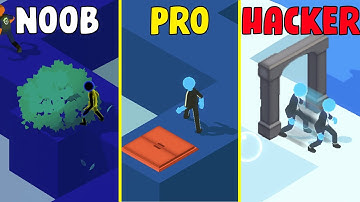 NOOB vs PRO vs HACKER in Sneak Out 3D | GameGuy