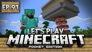 Survival Let's Play Ep. 91 - AUTOMATIC IRON FARM!!! - Minecraft PE (Pocket Edition)