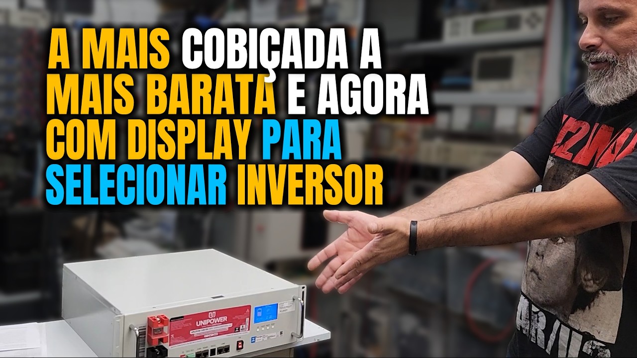 NOVA Bateria Com DISPLAY para Selecionar INVERSOR, Lítio LifePO4 UNIPOWER 4800Wh UPLFP48-100 EN