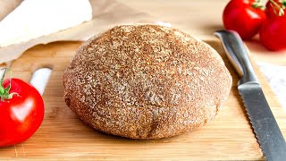 Simple 100% Whole Grain Bread🍴 Rye + Wheat Whole Grain Flour - So Delicious!